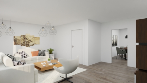 Wohnglück auf 134m². Reihenmittelhaus in ruhiger Lage von Iserlohn! - Wohnzimmer (Visualisierung) (70908)