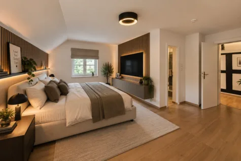 Ein Zuhause mit Geschichte – denkmalgeschütztes Fachwerkhaus auf großzügigem Grundstück - Schlafzimmer (Visualisierung) (71298)