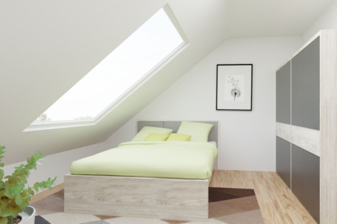 Stilvolle 3-Zimmer-Wohnung mit Balkon in Altlünen - Visualisierung Schlafzimmer (71016)