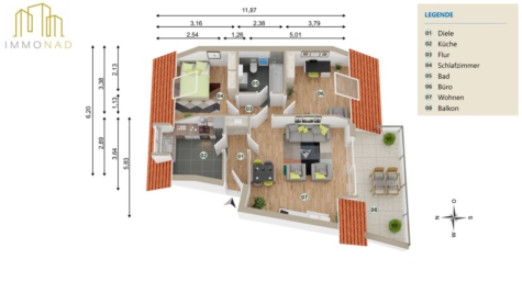 Stilvolle 3-Zimmer-Wohnung mit Balkon in Altlünen - 3. Obergeschoss (71018)