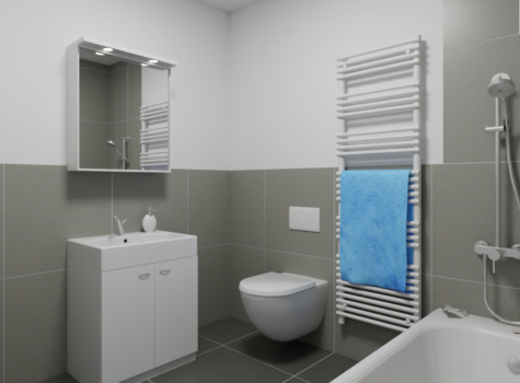Stilvolle 3-Zimmer-Wohnung mit Balkon in Altlünen - Visualisierung Badezimmer (71013)
