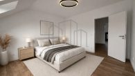 Modernes Wohnen mit Stil: 2-Zimmer-Wohnung mit Balkon und Einbauküche - Visualisierung Schlafzimmer