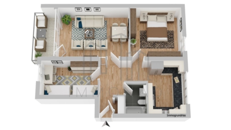 Hochwertig renovierte 3-Zimmer-Wohnung mit Westbalkon - 5.Obergeschoss (70106)