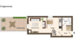 Charmante Maisonettewohnung mit Dachterrasse und Möblierung. - Grundriss- Erdgeschoss