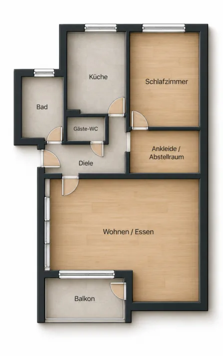 Selbst einziehen oder vermieten – Eigentumswohnung mit Balkon, Aufzug und Garage - Grundriss (71624)