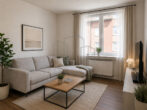Moderne 2-Zimmer-Wohnung mit Balkon und großzügiger Wohnküche - Visualisierung Wohnzimmer