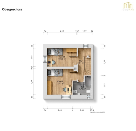 Doppelhaushälfte mit Wellness-Extras und Wohlfühlgarten - Obergeschoss (71231)