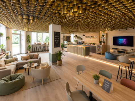 Charakterstarke Gewerbeeinheit für Gastronomie, Lounge oder Showroom - Visualisierung Hauptbereich (69790)