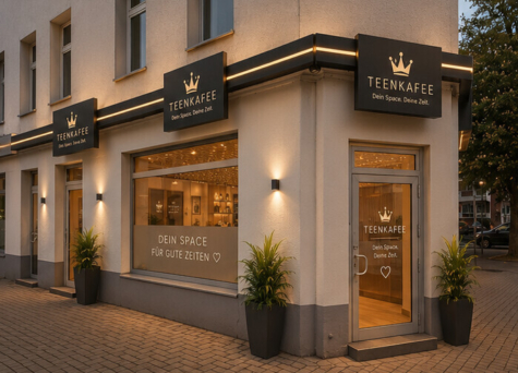 Charakterstarke Gewerbeeinheit für Gastronomie, Lounge oder Showroom - Visualisierung Seitliche Ansicht (69784)