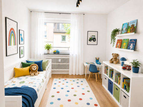 Moderne 3-Zimmer-Wohnung mit Balkon – frisch renoviert - Visualisierung Kinderzimmer (69687)