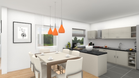 Ein Bungalow zum Verlieben. Einfamilienhaus mit viel Platz und Charisma. - offene Wohnküche (Visualisierung) (70626)