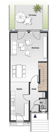 *Provisionsfrei für den Käufer* Modernes Reihenmittelhaus! - Grundriss Erdgeschoss (70227)