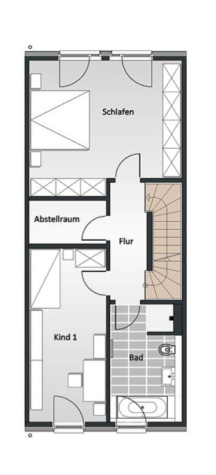 *Provisionsfrei für den Käufer* Modernes Reihenmittelhaus! - Grundriss Obergeschoss (70228)