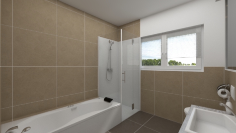 Charmantes Reihenmittelhaus mit Garten – Renovierungsbedürftiges Juwel mit Kellerbar- - (Visualisierung) Badezimmer (70866)
