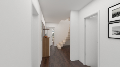 Charmantes Reihenmittelhaus mit Garten – Renovierungsbedürftiges Juwel mit Kellerbar- - (Visualisierung) Eingangsbereich (70844)