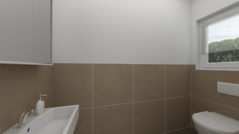Charmantes Reihenmittelhaus mit Garten – Renovierungsbedürftiges Juwel mit Kellerbar- - (Visualisierung) Gäste-WC (70846)